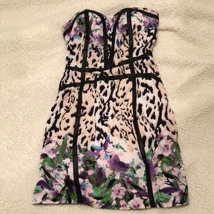 Bebe strapless dress.